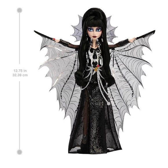 Monster High Doll Elvira Mistress of The Dark Collectible in Black Faux Leather - Picture 2 of 14